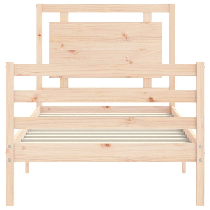 sengeramme med sengegavl 100x200 cm massivt træ