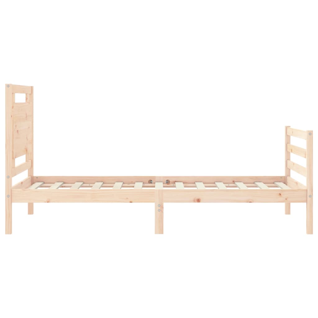 sengeramme med sengegavl 100x200 cm massivt træ