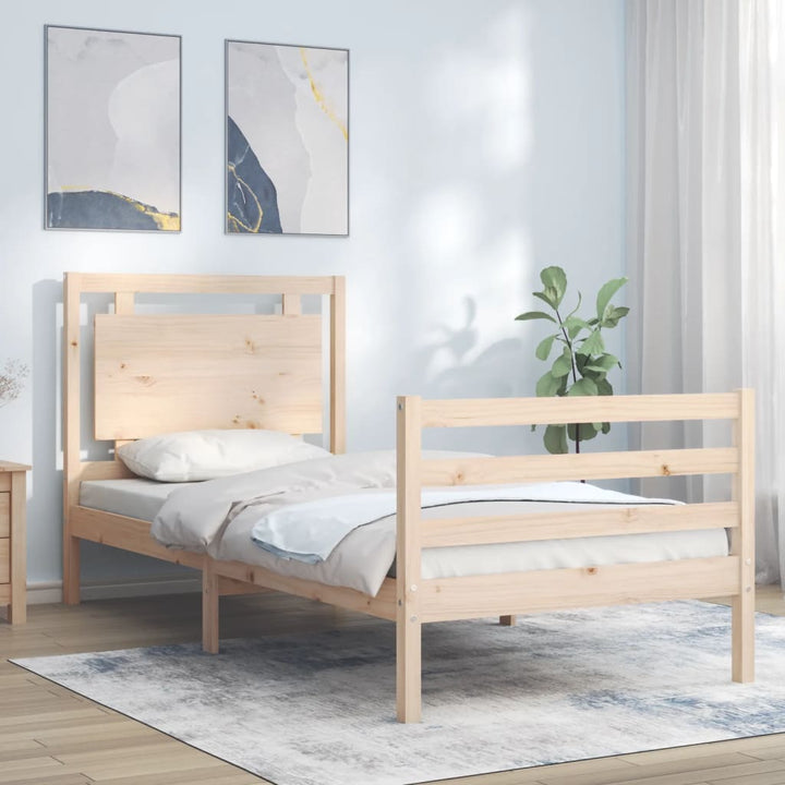 sengeramme med sengegavl 100x200 cm massivt træ