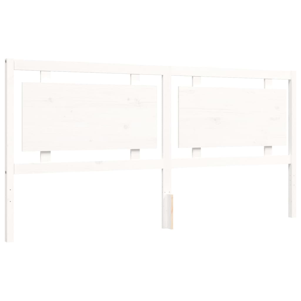 sengeramme med sengegavl 200x200 cm massivt træ hvid