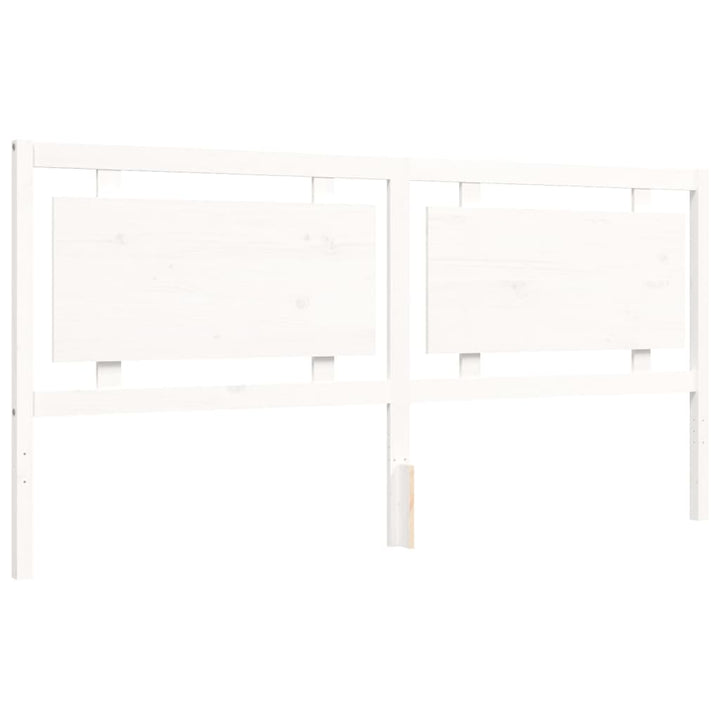 sengeramme med sengegavl 200x200 cm massivt træ hvid