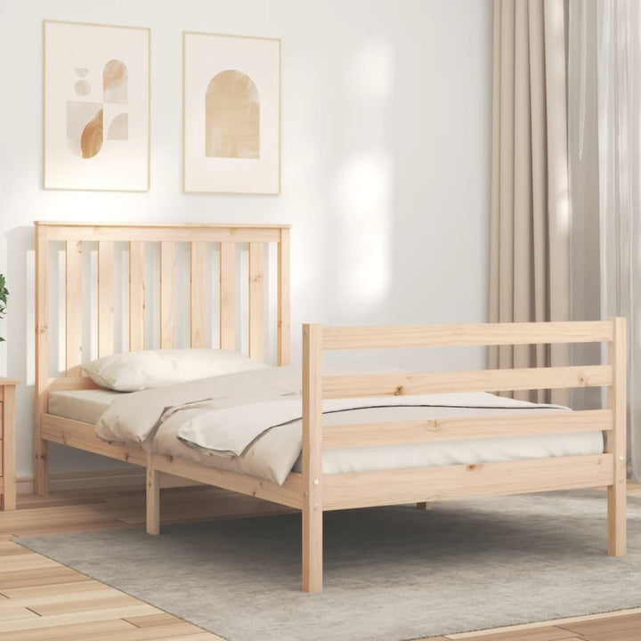 sengeramme med sengegavl 100x200 cm massivt træ