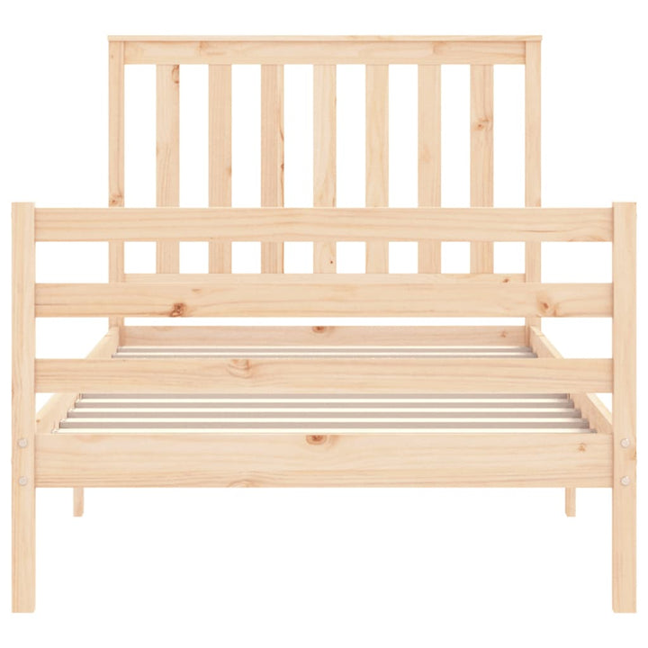 sengeramme med sengegavl 100x200 cm massivt træ