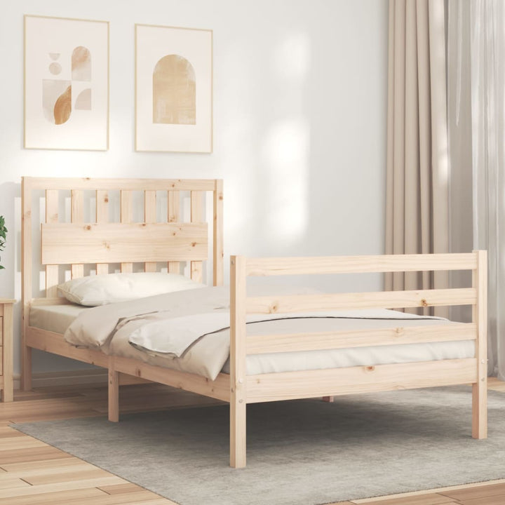 sengeramme med sengegavl 100x200 cm massivt træ
