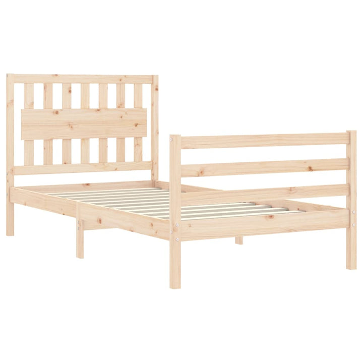 sengeramme med sengegavl 100x200 cm massivt træ