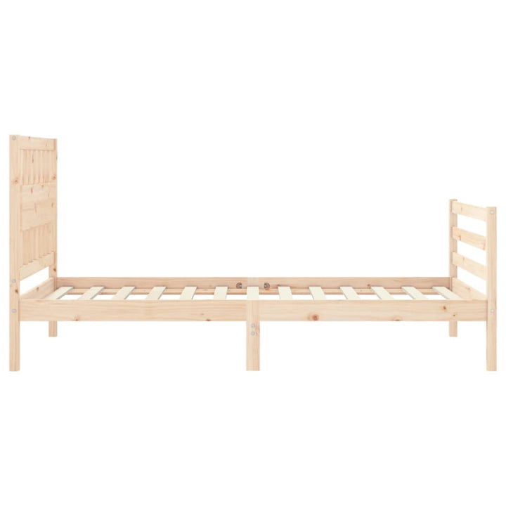sengeramme med sengegavl 100x200 cm massivt træ