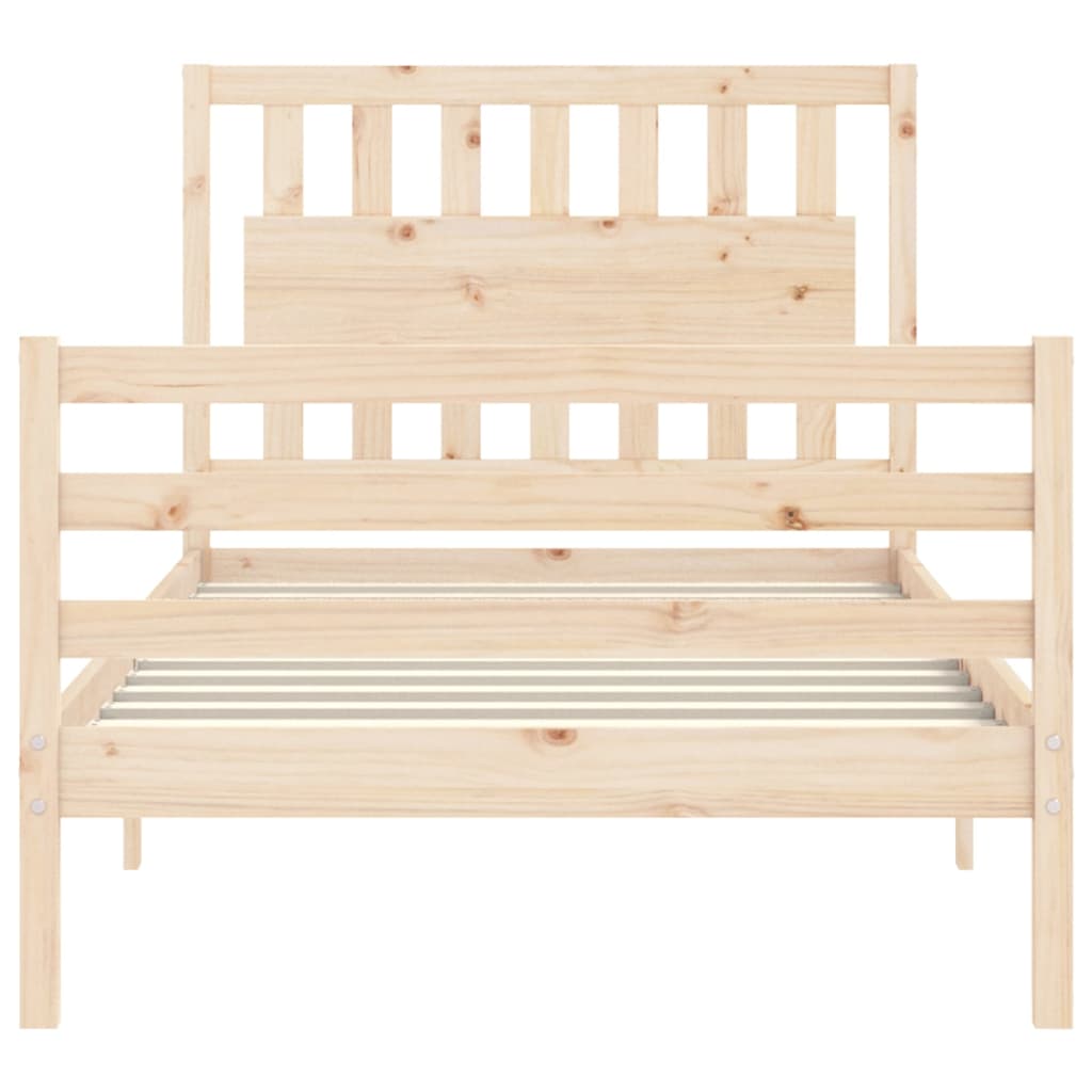 sengeramme med sengegavl 100x200 cm massivt træ