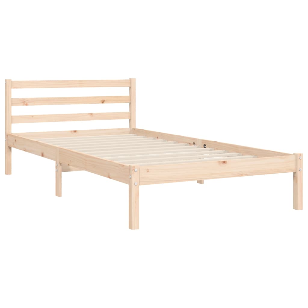 sengeramme med sengegavl 100x200 cm massivt træ
