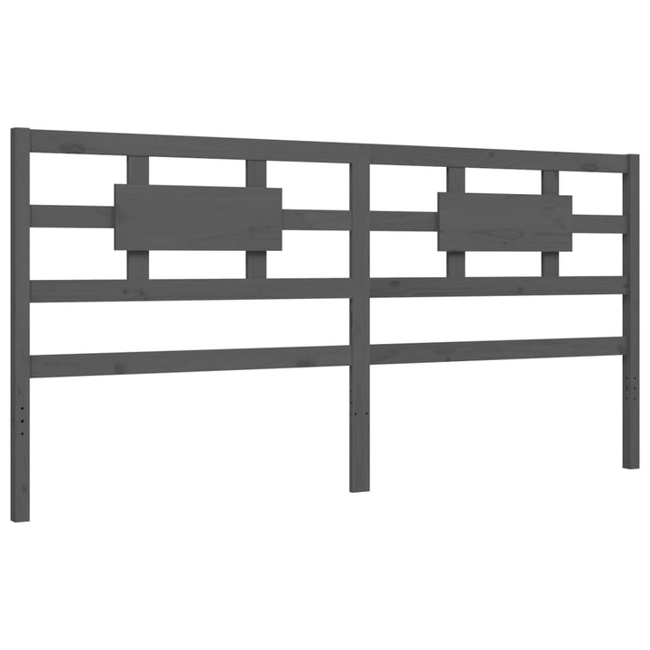 sengeramme med sengegavl 200x200 cm massivt træ grå