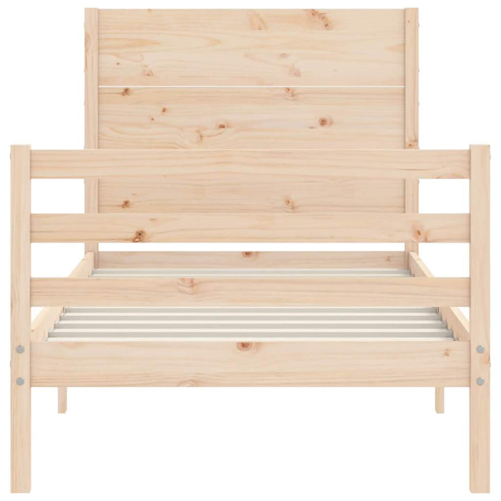 sengeramme med sengegavl 100x200 cm massivt træ