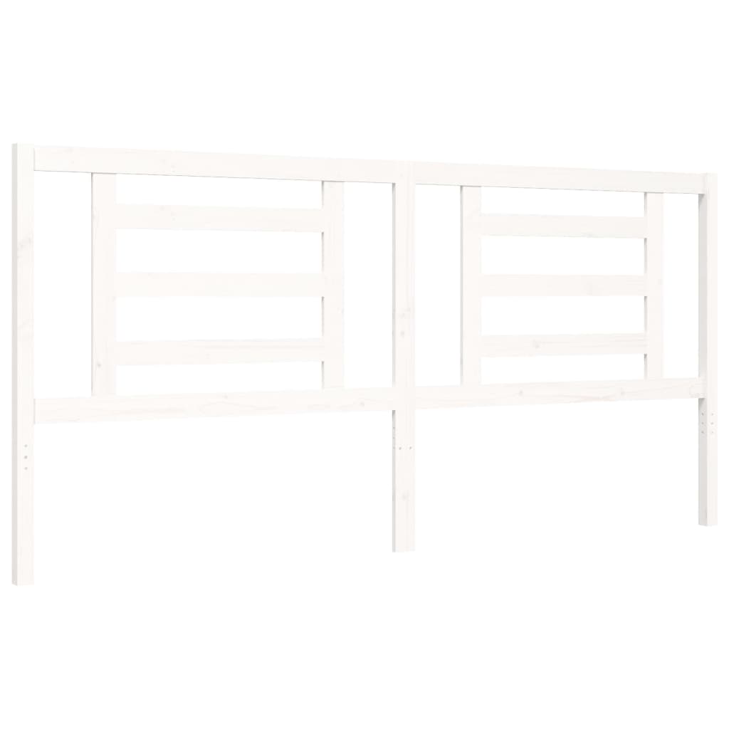 sengeramme med sengegavl 200x200 cm massivt træ hvid
