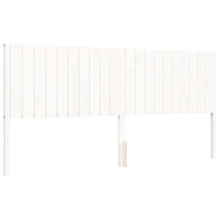 sengeramme med sengegavl 200x200 cm massivt træ hvid