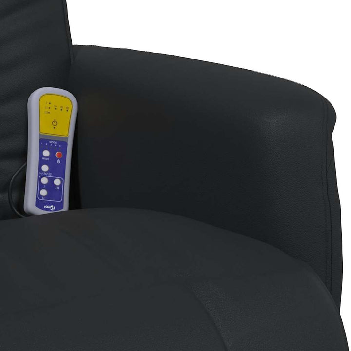 massagestol med fodstøtte kunstlæder sort