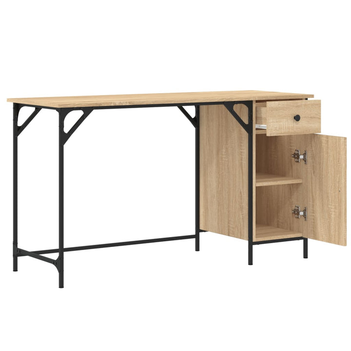 computerbord 131x48x75 cm konstrueret træ sonoma-eg