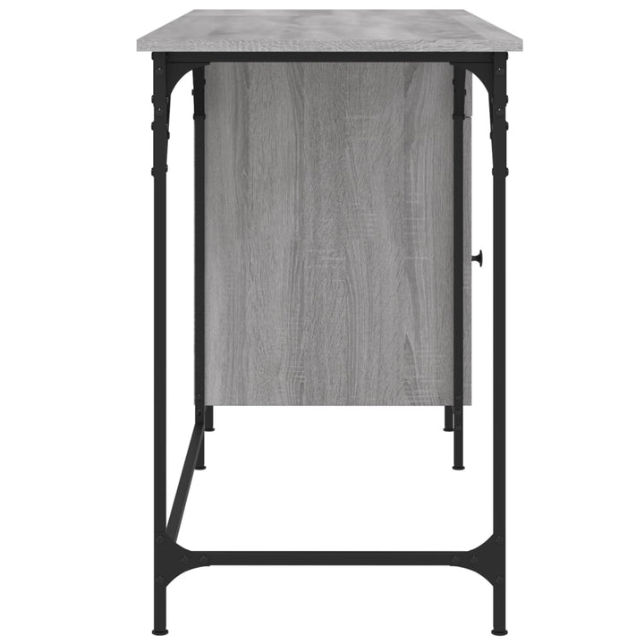 computerbord 131x48x75 cm konstrueret træ grå sonoma-eg