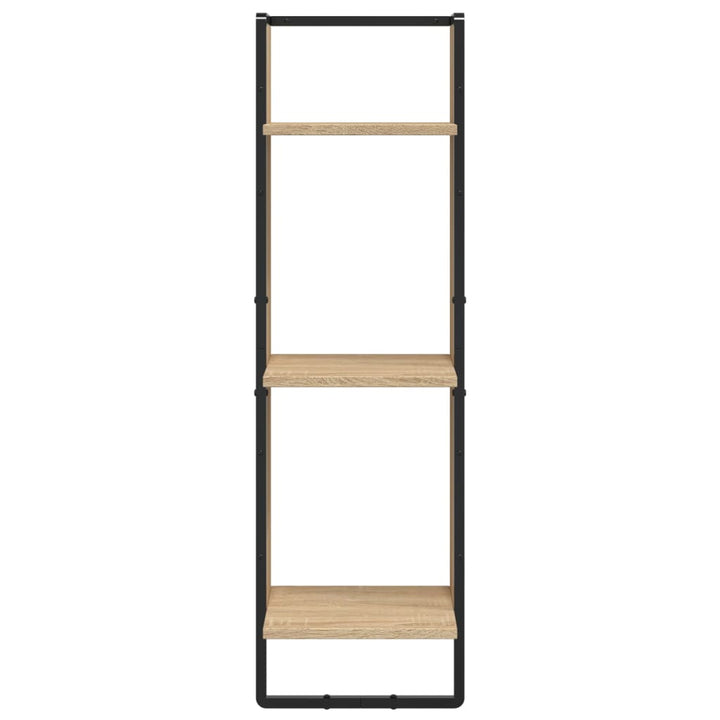 vægreol med 3 hylder 30x25x100 cm konstrueret træ sonoma-eg