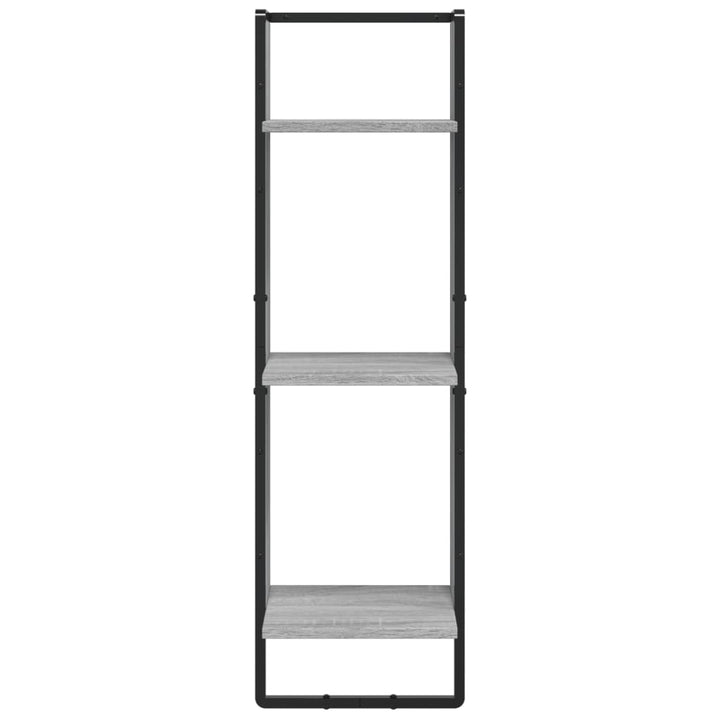 vægreol med 3 hylder 30x25x100 cm konstrueret træ grå sonoma-eg