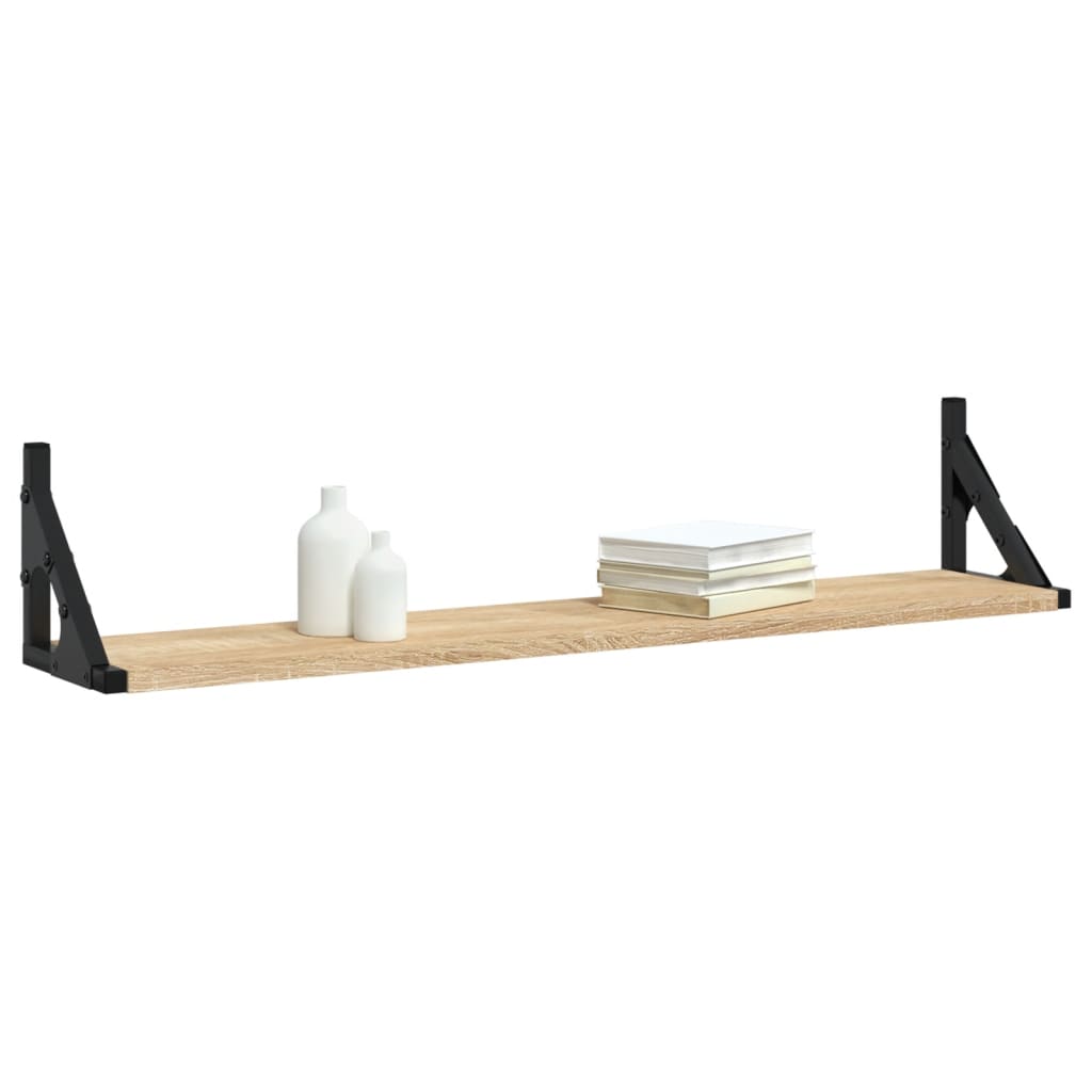 væghylder 2 stk. Sonoma-eg 80x15x15,5 cm konstrueret træ