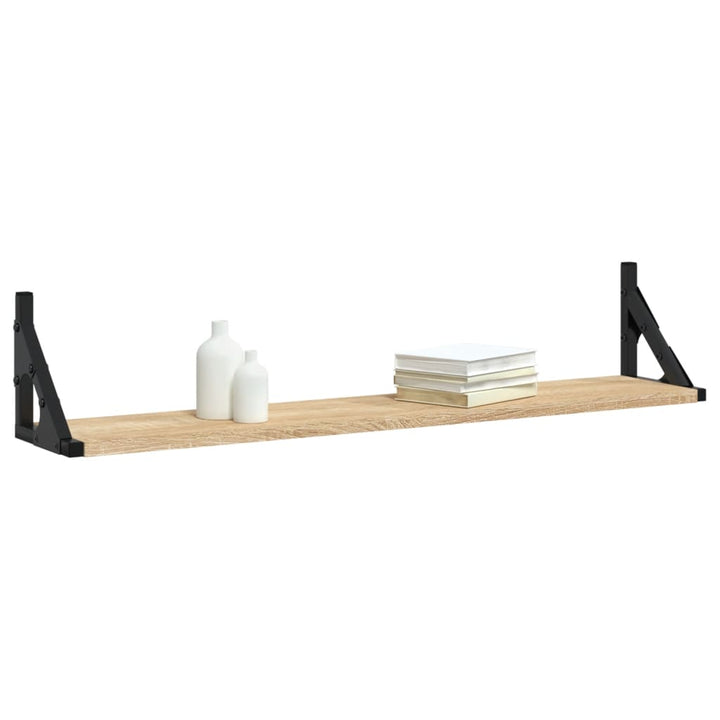 væghylder 2 stk. Sonoma-eg 80x15x15,5 cm konstrueret træ