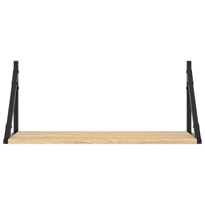 væghylder 2 stk. 60x25x25,5 cm konstrueret træ sonoma-eg