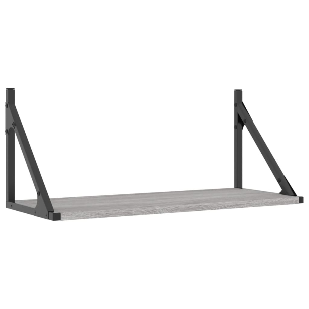 væghylder 2 stk. 60x25x25,5 cm konstrueret træ grå sonoma-eg