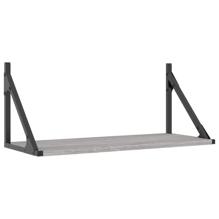 væghylder 2 stk. 60x25x25,5 cm konstrueret træ grå sonoma-eg