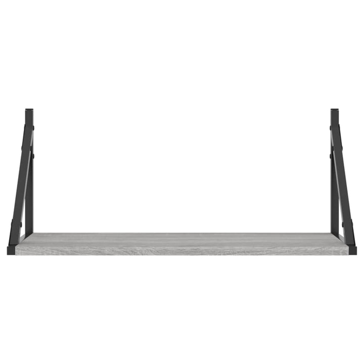 væghylder 2 stk. 60x25x25,5 cm konstrueret træ grå sonoma-eg
