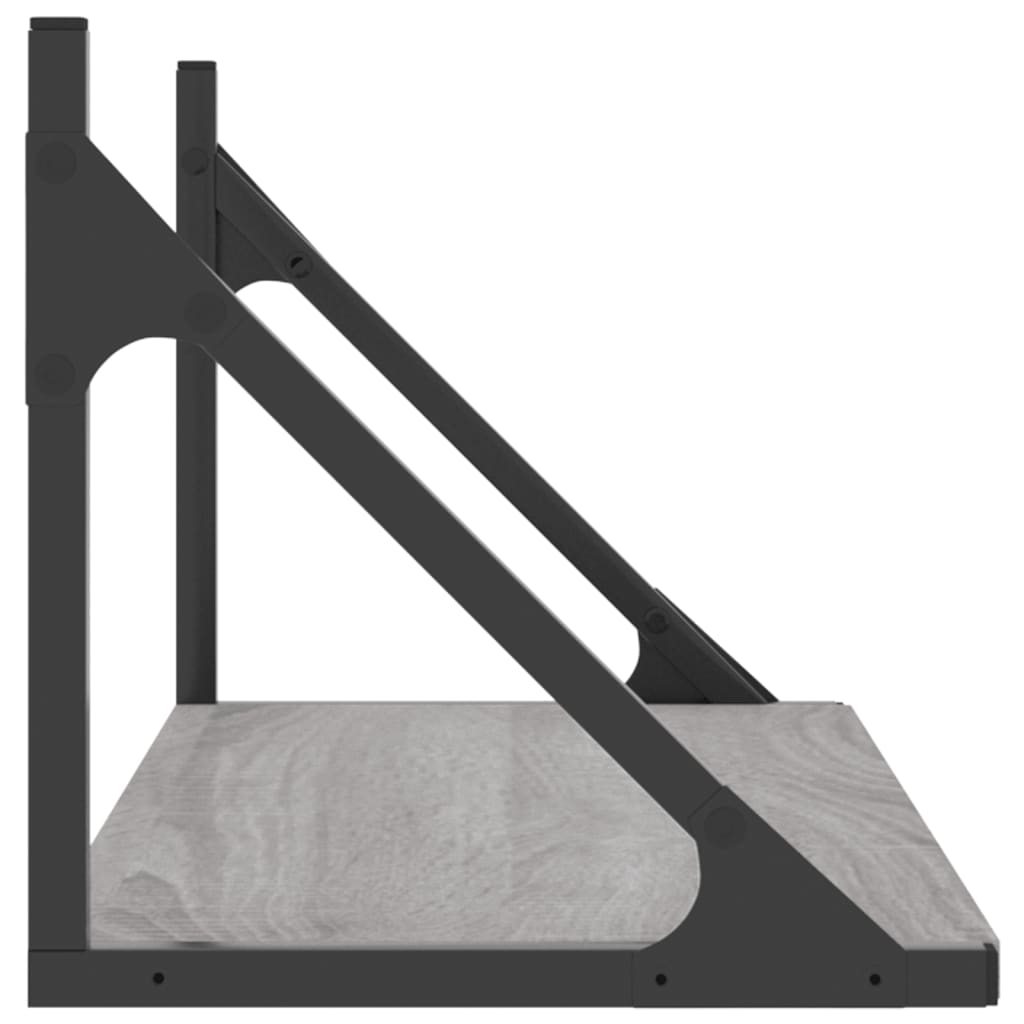 væghylder 2 stk. 60x25x25,5 cm konstrueret træ grå sonoma-eg