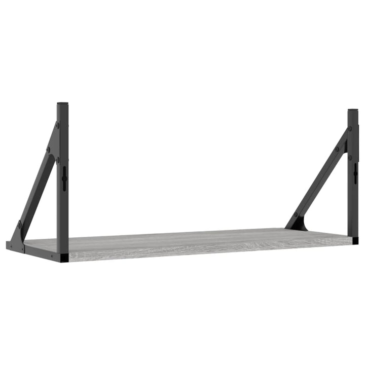væghylder 2 stk. 60x25x25,5 cm konstrueret træ grå sonoma-eg