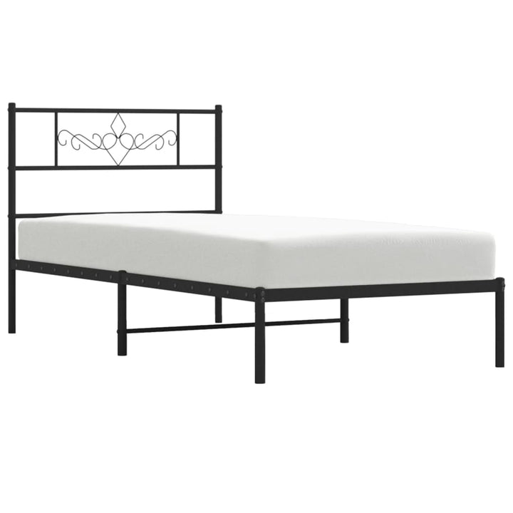 sengeramme med sengegavl 90x190 cm metal sort