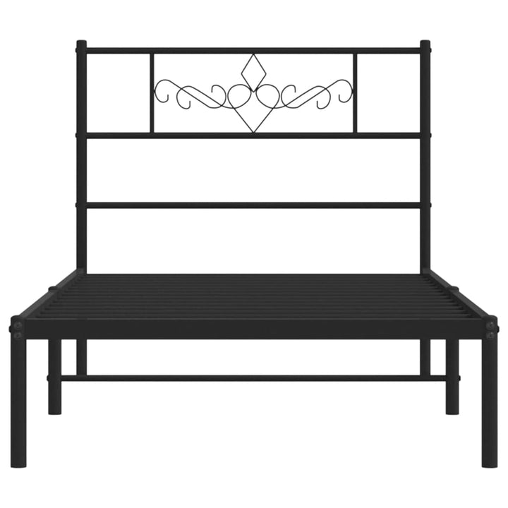 sengeramme med sengegavl 90x190 cm metal sort