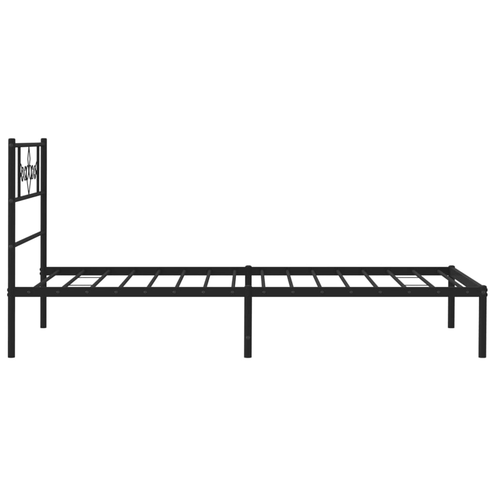 sengeramme med sengegavl 90x190 cm metal sort