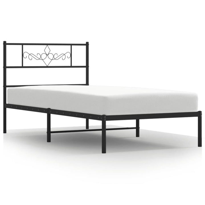sengeramme med sengegavl 90x200 cm metal sort