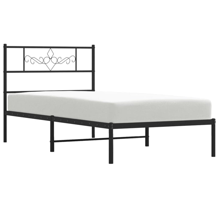 sengeramme med sengegavl 90x200 cm metal sort