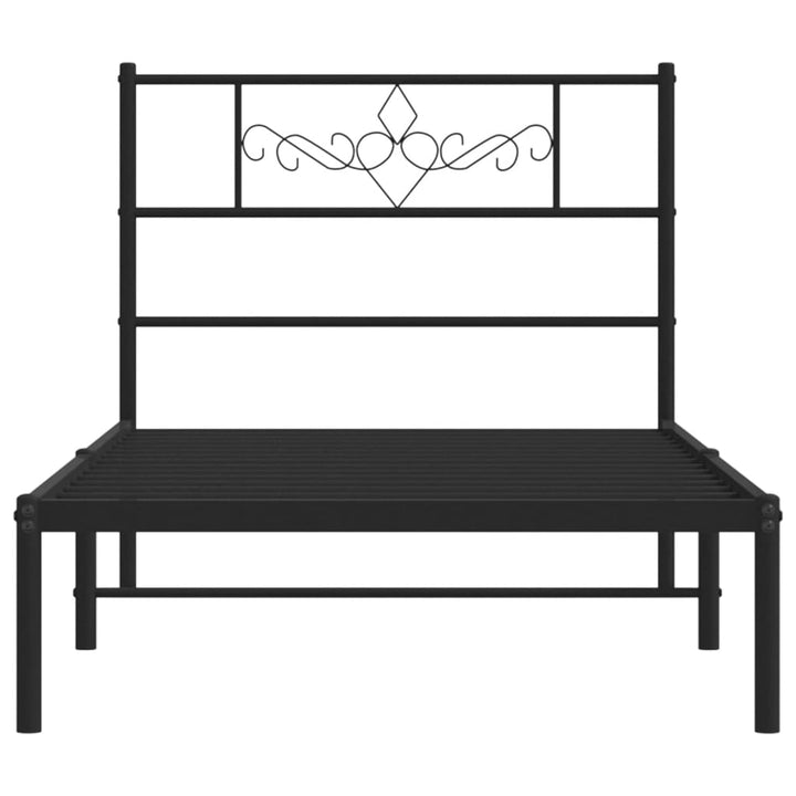 sengeramme med sengegavl 90x200 cm metal sort