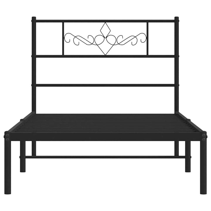 sengeramme med sengegavl 100x190 cm metal sort