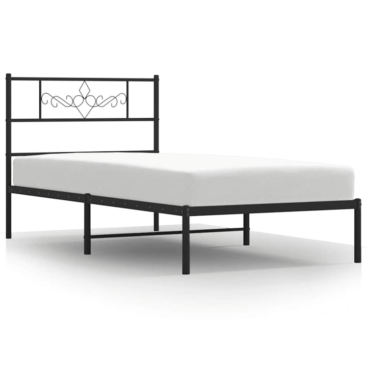 sengeramme med sengegavl 100x200 cm metal sort