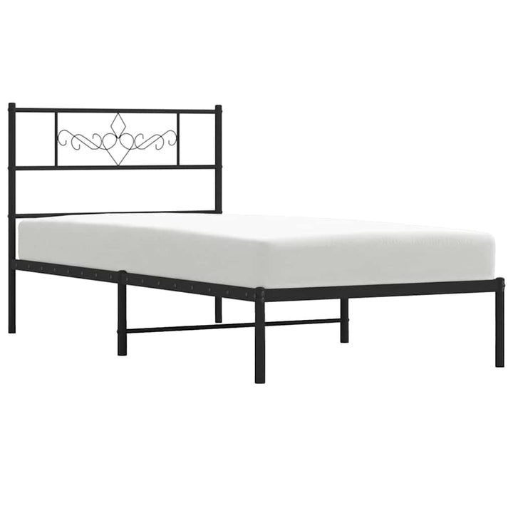 sengeramme med sengegavl 100x200 cm metal sort