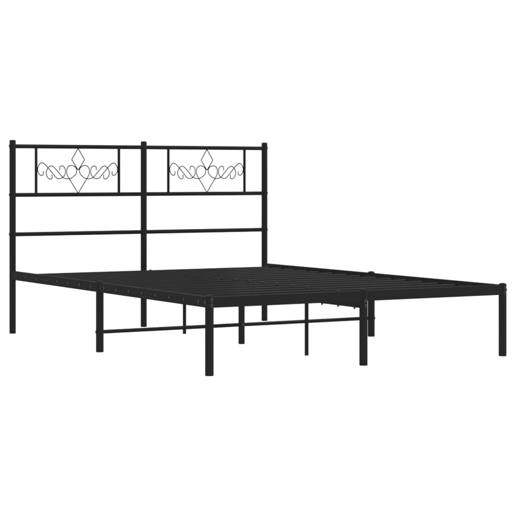 sengeramme med sengegavl 120x190 cm metal sort