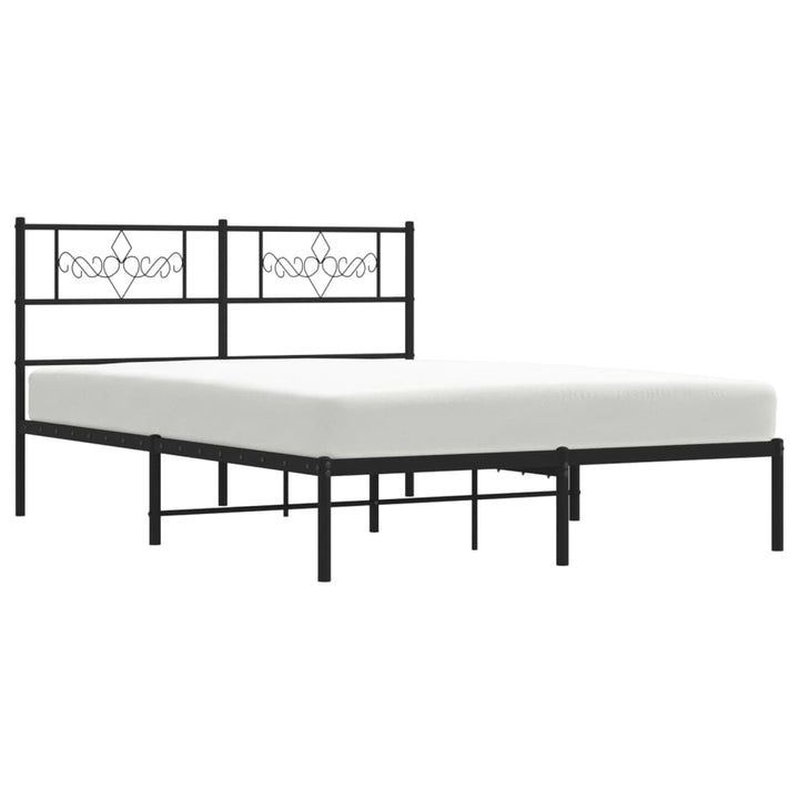 sengeramme med sengegavl 120x190 cm metal sort