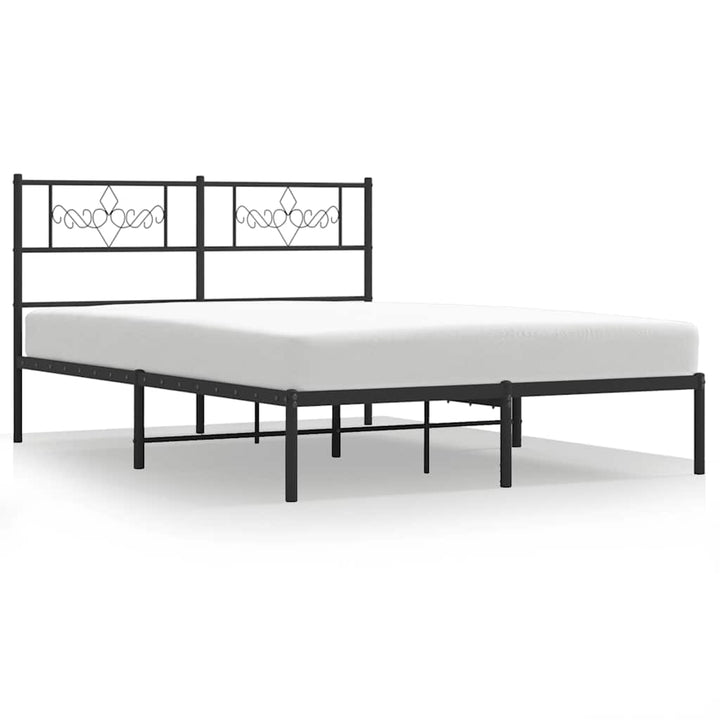 sengeramme med sengegavl 135x190 cm metal sort