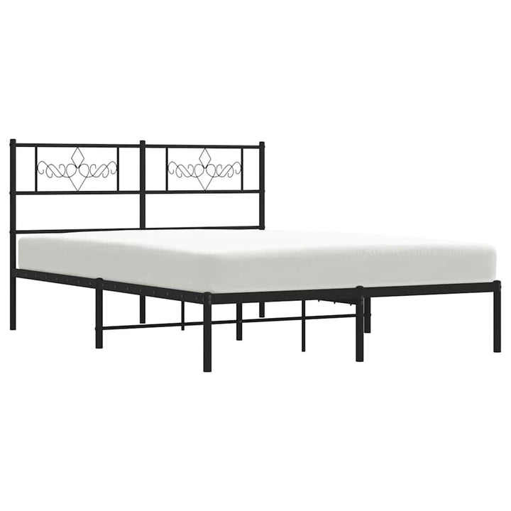 sengeramme med sengegavl 135x190 cm metal sort