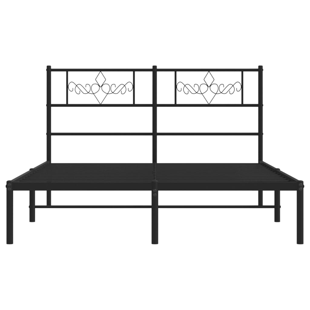 sengeramme med sengegavl 140x190 cm metal sort