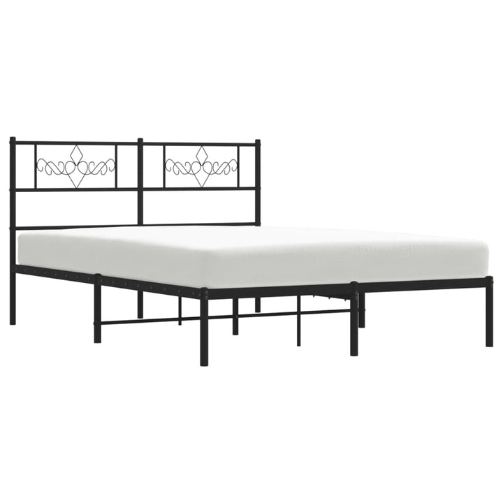 sengeramme med sengegavl 140x200 cm metal sort