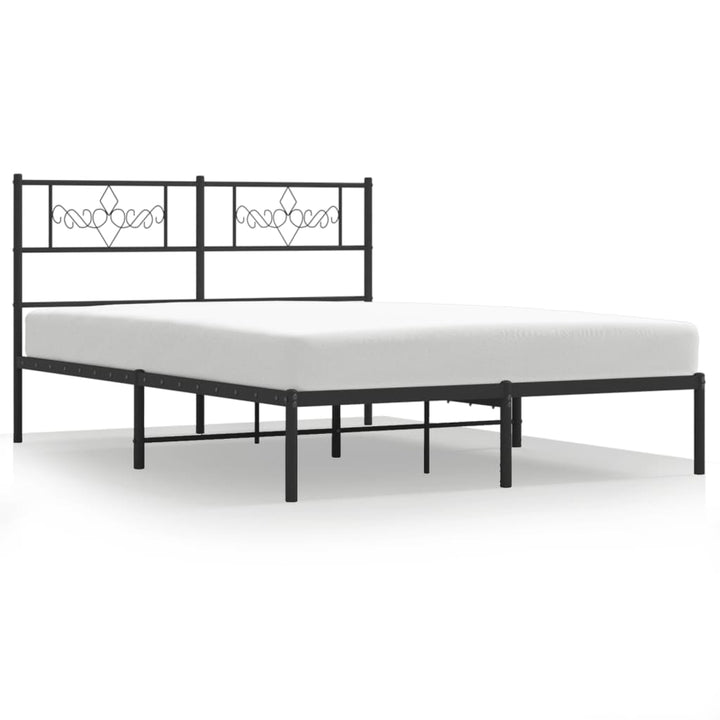 sengeramme med sengegavl 160x200 cm metal sort