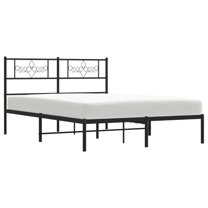 sengeramme med sengegavl 160x200 cm metal sort