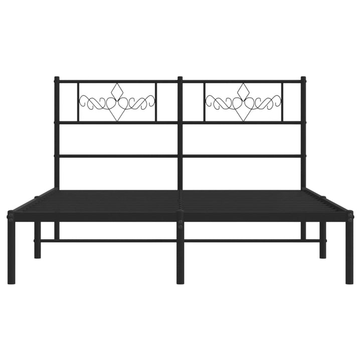 sengeramme med sengegavl 160x200 cm metal sort