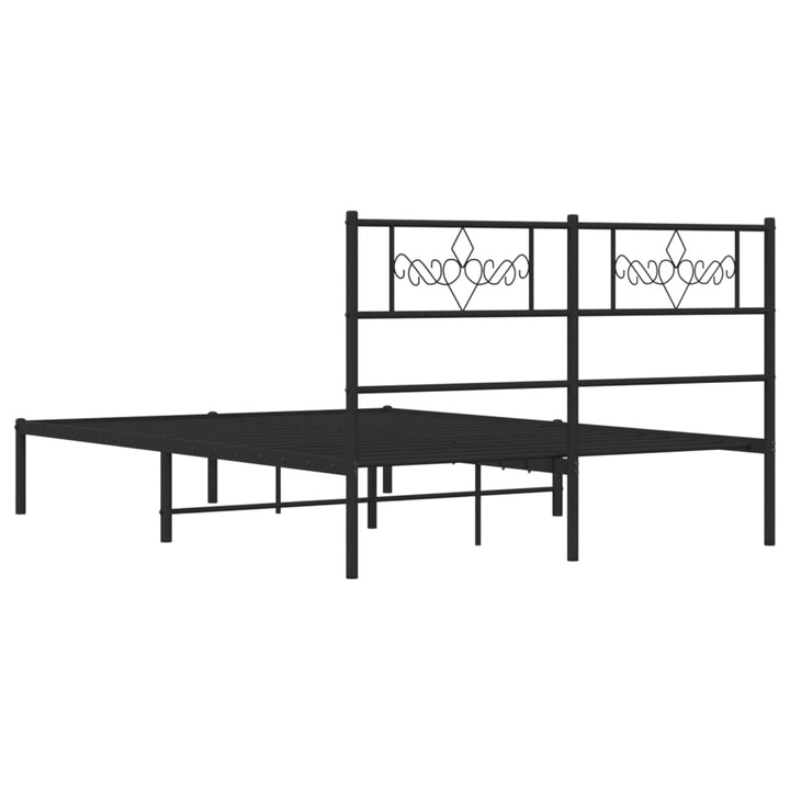 sengeramme med sengegavl 160x200 cm metal sort