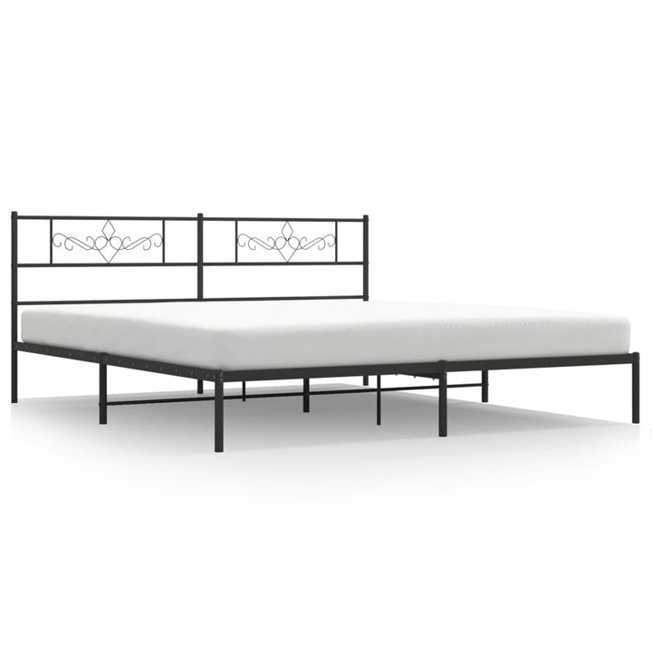 sengeramme med sengegavl 180x200 cm metal sort