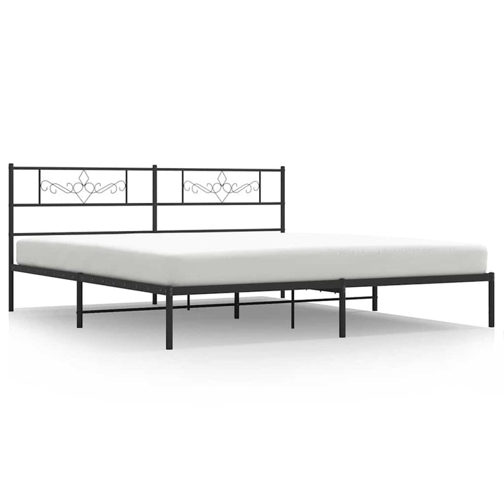 sengeramme med sengegavl 183x213 cm metal sort